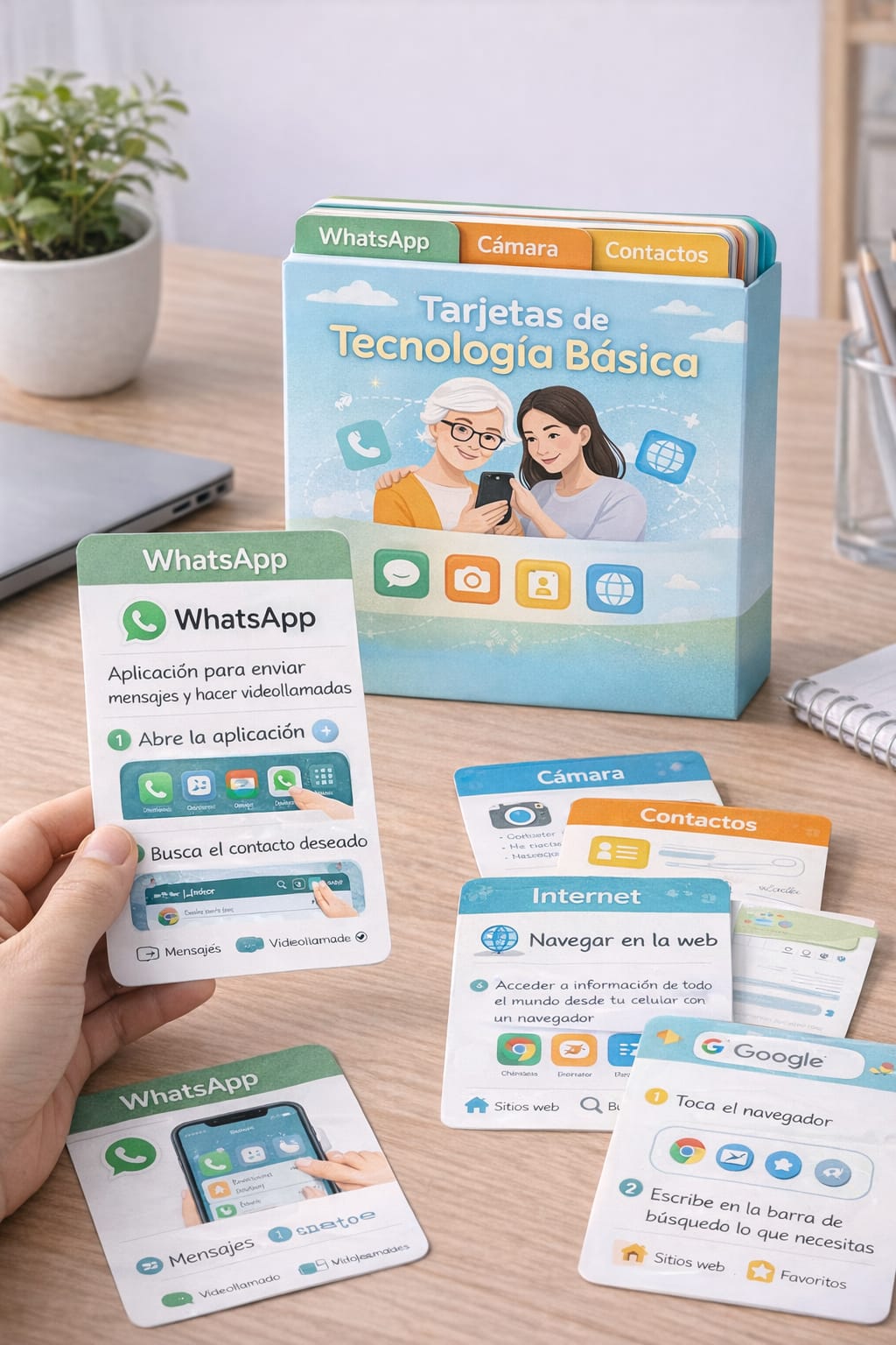 Tarjetas didácticas de tecnología básica