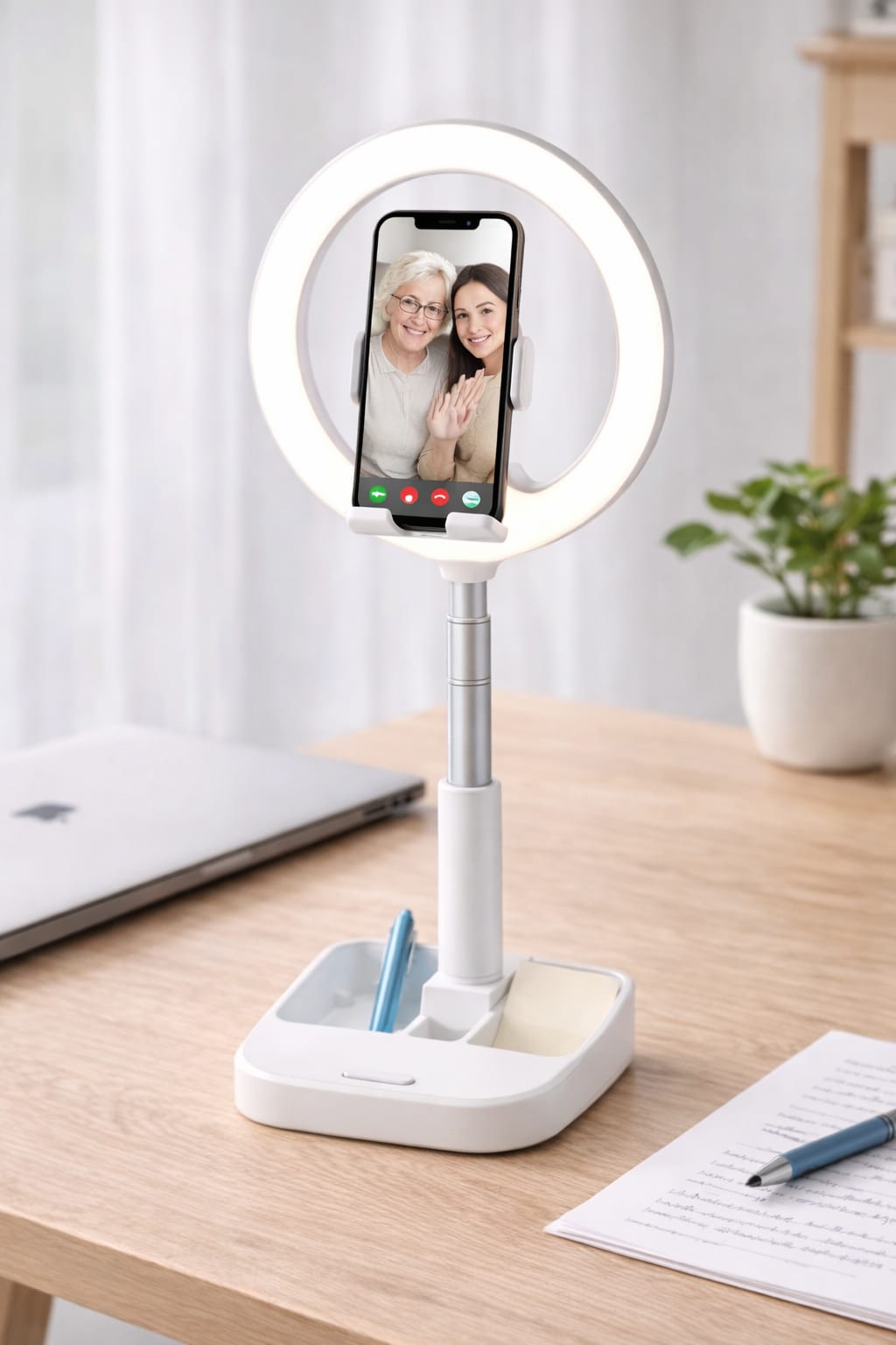 Lámpara LED con soporte para celular